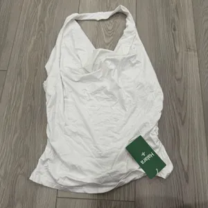Halara Y2K Halter Cowl Neck Backless Ruched Casual Tank Top White Small thumbnail 3