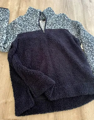 NWT two Toned Fleece Pullover Jacket XL thumbnail 3