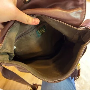 Signature Studio Brown Leather Crossbody Bag Tassel‎ Flap Pocket Mens Womens thumbnail 6