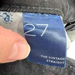 Anthropologie Pilcro Vintage Straight Distressed‎ Jeans Black Size 27 thumbnail 5