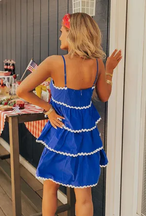 Impressions Women’s Americana Kisses Tiered Mini Dress thumbnail 2