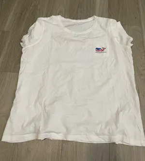Vineyard Vines White Short-Sleeve Tee with American Whale Pocket Logo thumbnail 1