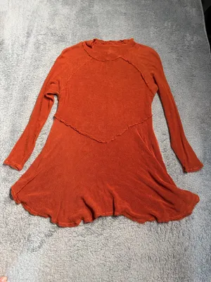 Free people intimately Rust Scoop Neck weekend layering Long Sleeve Top small thumbnail 2