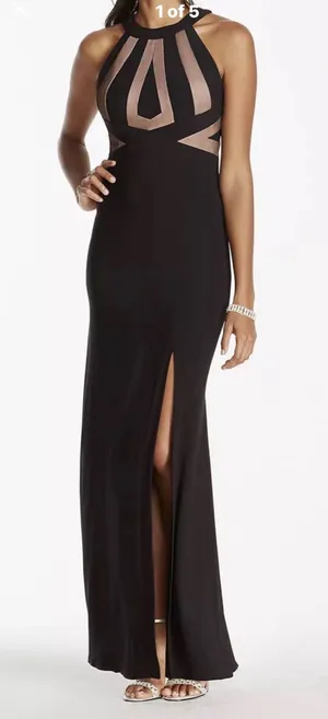 Morgan and Co. Halter Jersey Dress with Open Back from David's Bridal thumbnail 1