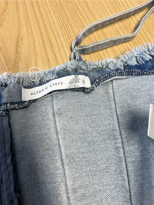Altar'd State Light Wash Denim Corset Tank -‎ Light Blue thumbnail 9