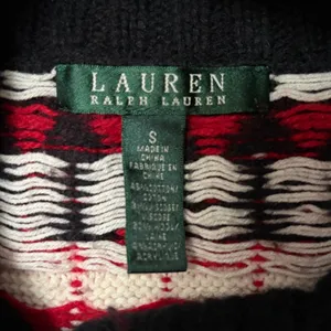 Lauren Ralph Lauren Fair Isle Cowl Neck Sweater Black Red Wool Blend Small thumbnail 5