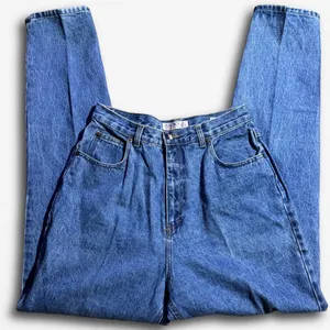 Vintage Bugle Boy For Her High Waisted Pleated Tapered‎ Leg Jeans Medium Wash 12 thumbnail 1