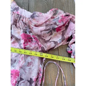 Alex Marie Floral Ruffle Mini Dress Womens‎ Pink Size 6 thumbnail 12