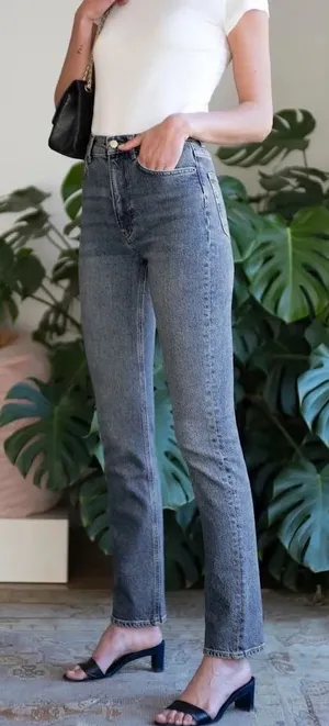 Reformation Liza High Rise Straight Long Jeans Size 28 Palermo Denim‎ thumbnail 1