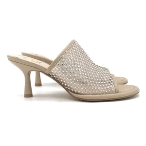 Ted Baker Celya Crystal Mesh Heeled Mules Sandals Nude Tan Size EU 39 US 8.5 thumbnail 3