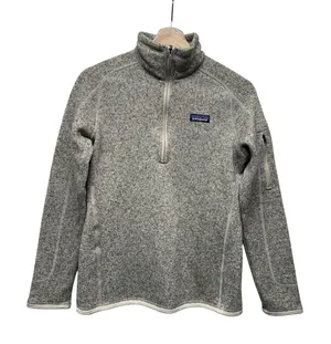 Patagonia Better Sweater Women‎ Sz S Beige/Gray 1/4 Zip Fleece Jacket Pullover thumbnail 1