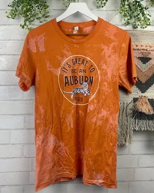 Auburn Tigers Bleach Splatter Graphic Tee SZ M thumbnail 1