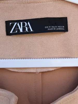 Zara Faux Suede Fringe Jacket Women M Blush Pink Open Front Boho Festival thumbnail 7