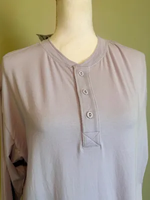 SKIMS boyfriend oversized boyfriend long sleeve Henley soft size small NWT thumbnail 5