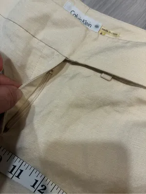 55% linen Calvin Klein Light Beige High-Waist‎ Trousers thumbnail 7