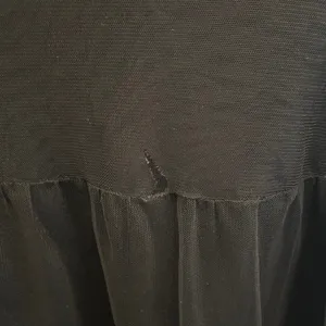 Free People‎ Black Tiered Mesh Blue Lace Trim Mini Skirt Small Ballet Vamp Goth thumbnail 6