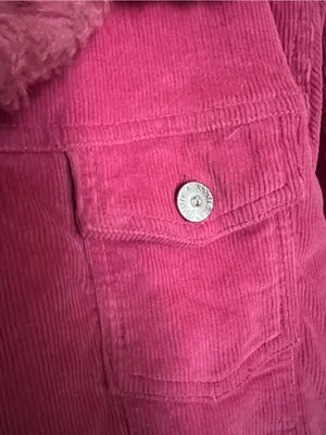 Vintage Annie USA Pink Faux-Fur Lined Corduroy Jacket thumbnail 4