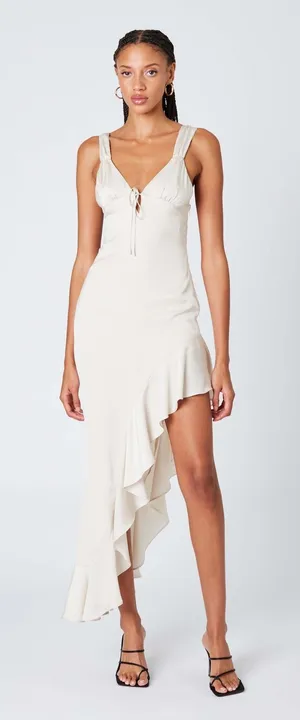 Cotton Candy LA SATIN HIGH-LOW MIDI DRESS thumbnail 1