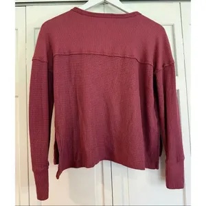 SO mauze cozy thermal waffle knit Henley xs thumbnail 5