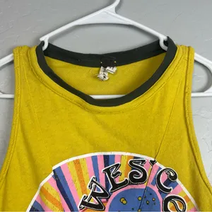 ⭐️Free People we the free west coast yellow swing graphic tank top size small thumbnail 5