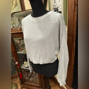Hollister Crop Sweater Pale Blue Size Small thumbnail 2