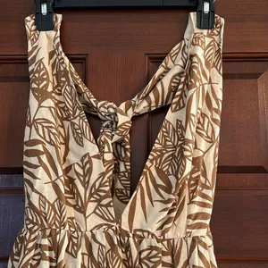 House of Harlow, 1960 leaf print linen blend tie back sundress thumbnail 2