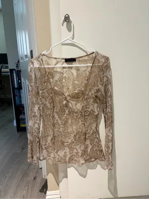 Vero moda romantic sheer Paisley Long-Sleeve top blouse thumbnail 6