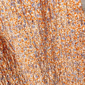 Zara Floral Ditsy Orange Lilac Smocked Sleeveless Minidress, EUC, Size Medium thumbnail 5