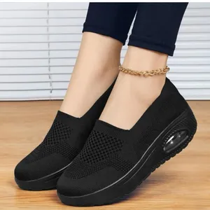 Women Mesh Air Cushion Slip-on Wedge Light Breathable Arch Support Shoes 9.5 thumbnail 1