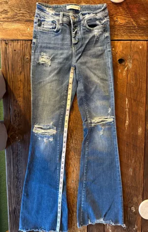 Vervet Flying Monkey Flare Jeans Distressed thumbnail 1
