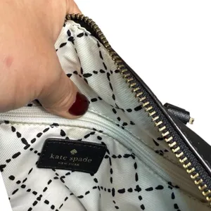 KATE SPADE Saffiano Leather Boston Handbag Black Dual Top Handle Zip Purse EUC thumbnail 6