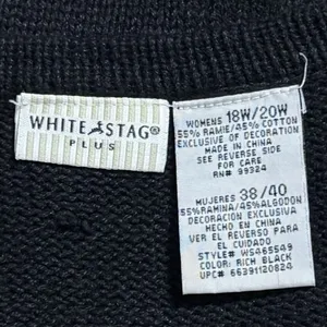 Vintage White Stag Button Up Sweater Vest Cardinals Holiday Cabin Cozy‎ 18W/20W thumbnail 7