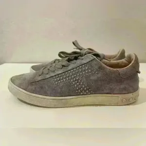 Tod's Trainers Sneakers Womens Beige Suede Studded Low Top Lace Up Size 7.5‎ thumbnail 2