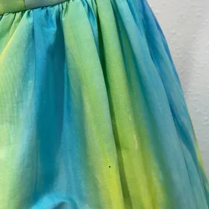Vintage‎ Handmade Halter Dress Blue Green Watercolor Fit and Flare Fairy Dress 4 thumbnail 6