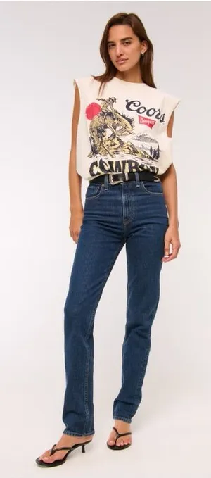 Abercrombie‎ & Fitch The 90s Straight Jean Ultra High Rise Curve Love Size 8/29R thumbnail 1