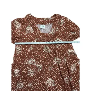 Knox Rose Floral‎ Boho Western Dress Rust Brown Cream Sz XL thumbnail 6