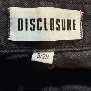 Disclosure NYC Leopard Patch Wide Leg Jeans 9/29 Black Y2K Distressed Baggy thumbnail 8