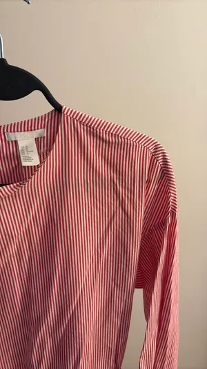 H&M Red Striped Blouse thumbnail 3