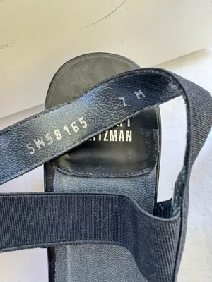 Vintage Stuart Weitzman Elastic Strap Sandal | Black Heels  thumbnail 3