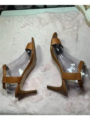 Louise et Cie Cognac Leather Ankle-Strap Block Heels thumbnail 4