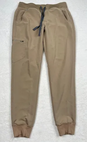FIGS Zamora High Waisted Jogger Scrub Pants Latte Small thumbnail 1