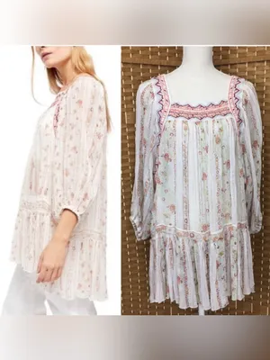 Free People Ivory Dance Magic Tunic Size Large thumbnail 4