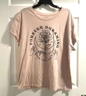 Wonderly blush, pink, flower, and moon, forever, dreaming graphic shirt thumbnail 1