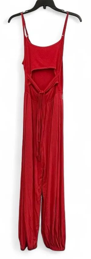 FP Movement by Free People Red Cutout Spaghetti-Strap Jumpsuit thumbnail 1