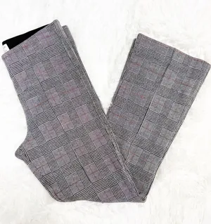 Anthropologie Essential Crop Flare Pants XS Plaid Stretch Ankle thumbnail 1