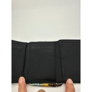 Floral Trifold Wallet with ID Window and‎ Zipper Coin Pocket Multicolor thumbnail 3