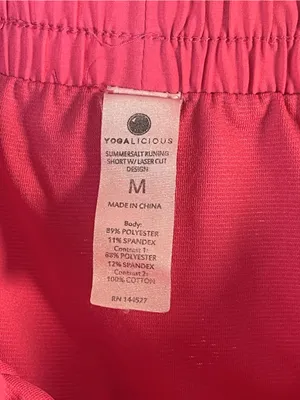 Yogalicious Summersalt Running Medium Bright Pink Eyelet Athletic Shorts Gym thumbnail 4