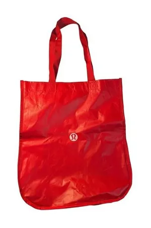 Lululemon Unisex Medium Size Red Tote‎ Bag Travel Sustainability Storage Utility thumbnail 1