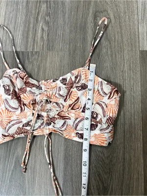 Urban Outfitters Seashell Micro Crop Top Cinched Size Small Beach Vacation thumbnail 10