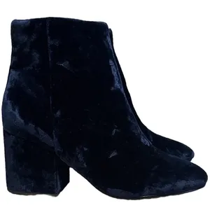Sam Edelman Tinsley Navy Blue Velvet Block Heel Ankle Booties Sz 11 M Whimsigoth thumbnail 10